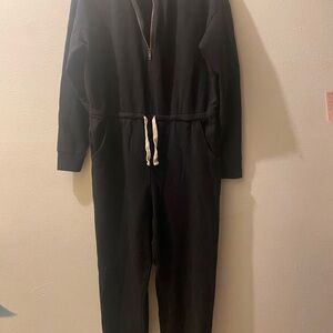 Electric & Rose Black Jumpsuit with White Accents